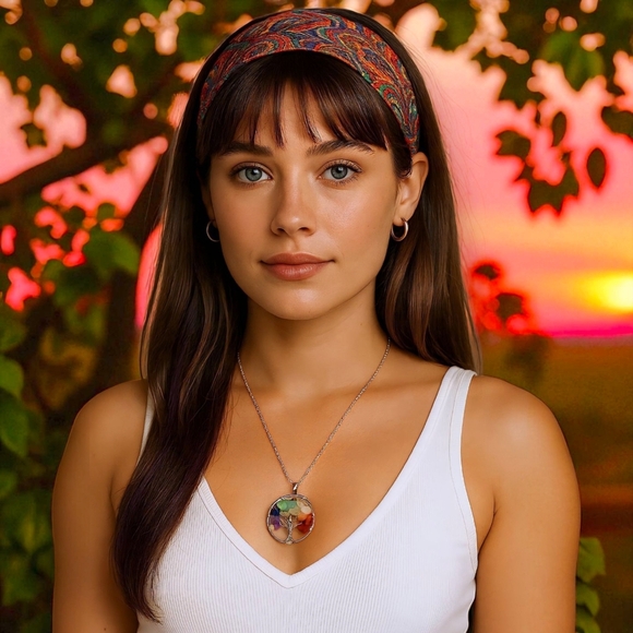 🆕️ Tree Of Life 🌳 Handmade Colorful Boho Chic Pendant With Natural Stones - Picture 3 of 13